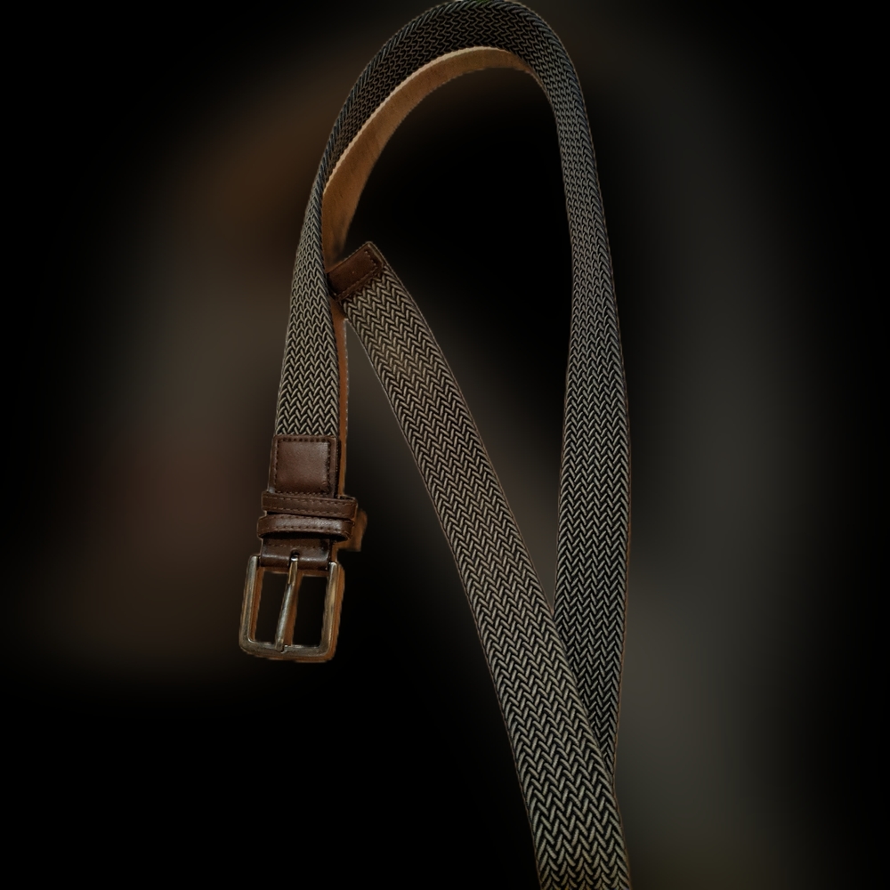 Leather Woven/Braided Belt with Steel Buckle